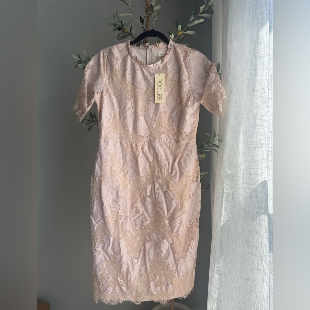 Roolee  Rosaline lavender blush Lace Midi Dress
